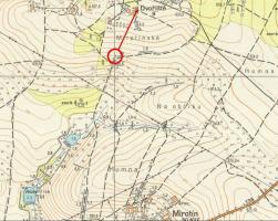 Kříž na mapě z roku 1960 Fotografie objektu