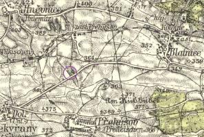 Památka na mapě z 19. století Fotografie objektu