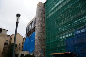 Mozaika Pocta dělnosti severních Čech na budově bývalého Krajského národního výboru v Ústí nad Labem Fotografie objektu