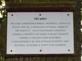 Trojice hraničních kamenů na Třech sádech ve Slatinicích Fotografie objektu