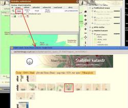 Vybrané katastrální území, pokud je velké, tak je rozřezáno na několik listů